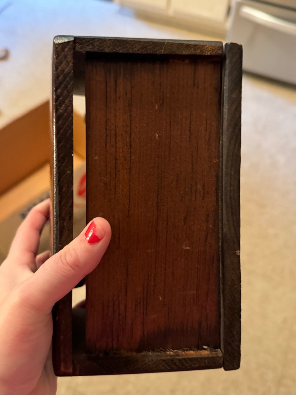 Vintage Wooden Spoon Rack Display Rack - Dark Brown - Picture 6 of 10
